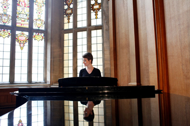 Playing piano at Harlaxton